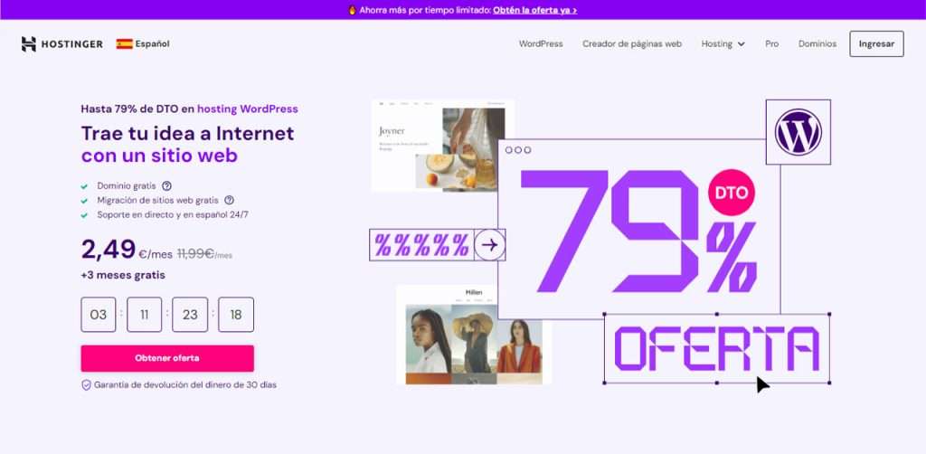 Hostinger webpage
