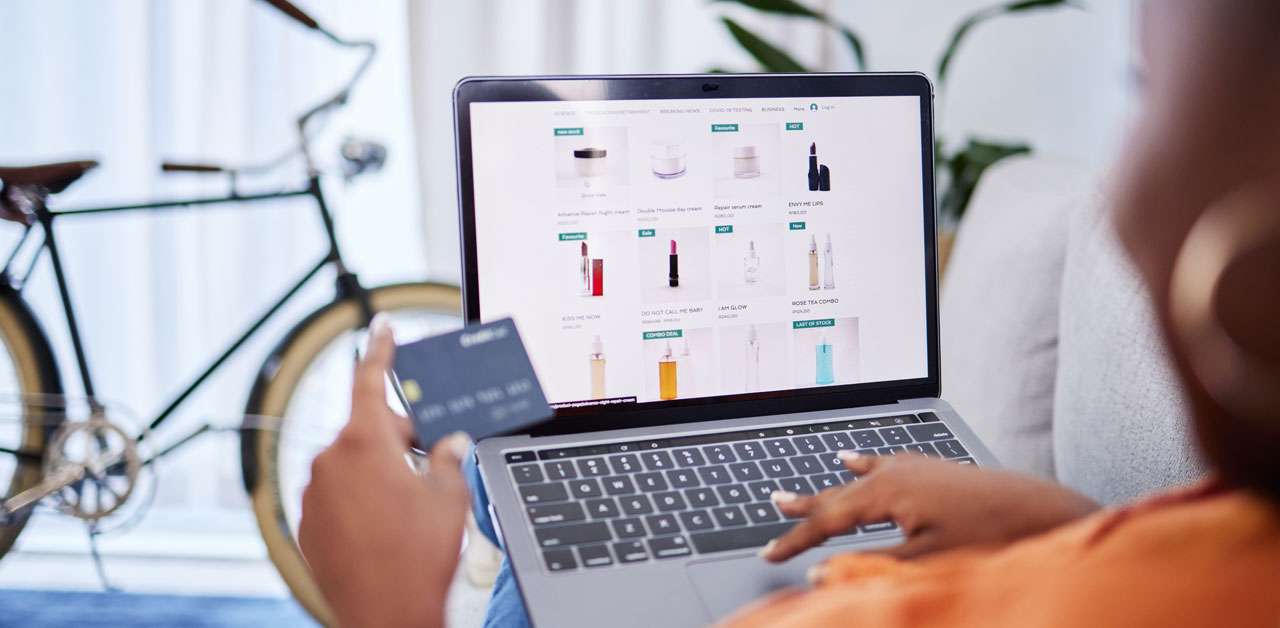 laptop beauty or woman online shopping with credit card